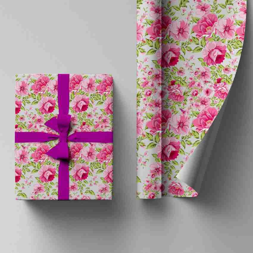 10pcs Solid Color Gift Wrapping Paper, Hot Pink Flower Wrapping Paper, For  Gift