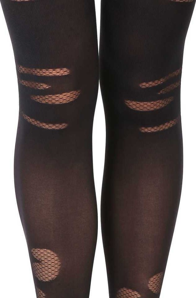 Black Distressed Tights