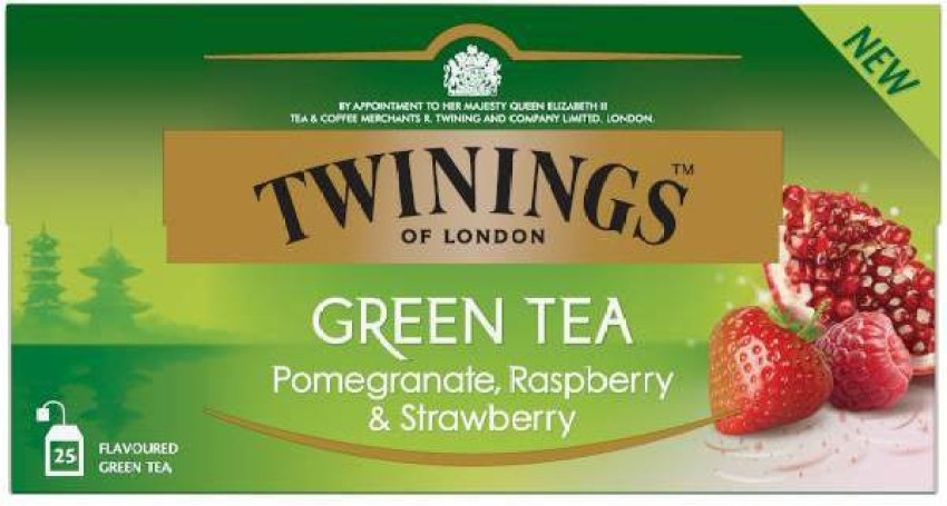 TWININGS Green Tea Pomegranate, Raspberry & Strawberry, 25 Tea Bags, 37.5g  Green Tea Bags Box Price in India - Buy TWININGS Green Tea Pomegranate,  Raspberry & Strawberry, 25 Tea Bags, 37.5g Green