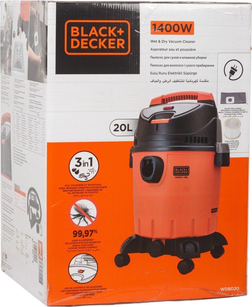 BLACK & DECKER WDBD15 15 Ltr,1400W,16 KPa Wet & Dry Vacuum Cleaner