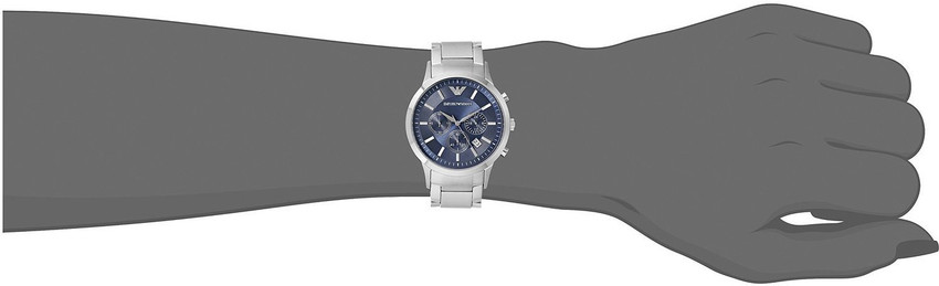 Emporio armani ar2448 men's chronograph watch with navy blue dial online