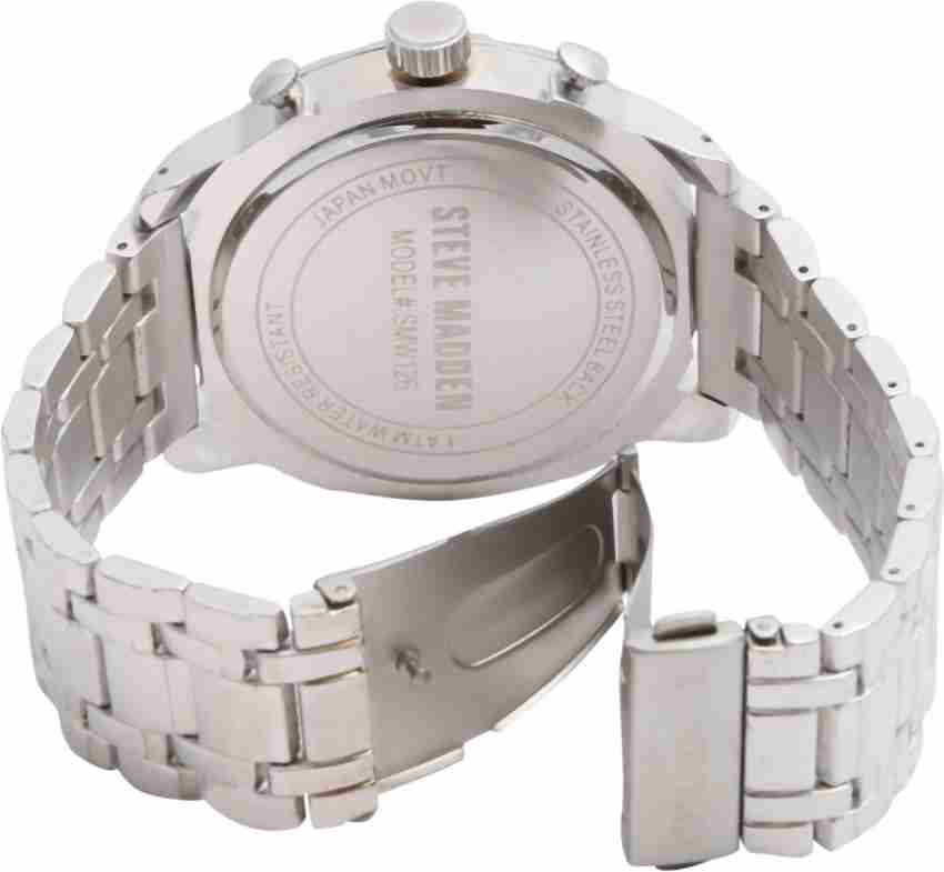 Steve madden men's top stainless steel watch