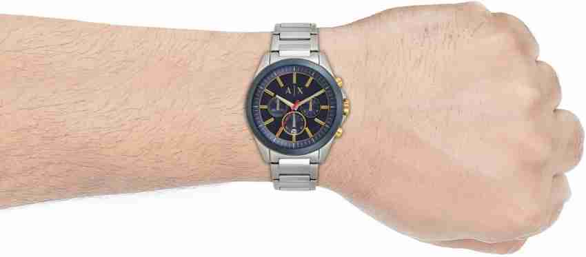 Armani exchange men's drexler best sale blue chronograph stainless steel watch