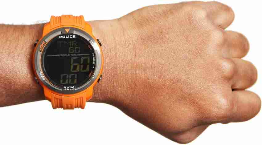 Police hot sale watch orange