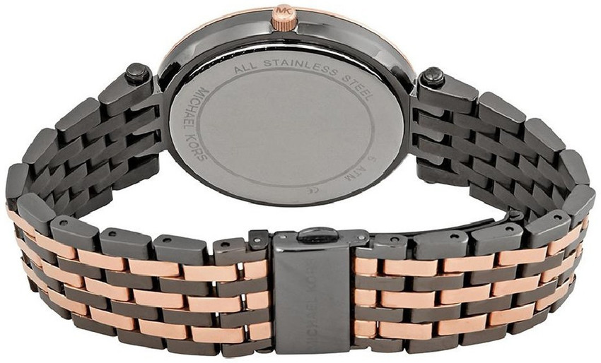 MICHAEL KORS Darci Gunmetal and Rose Gold Tone Analog Watch For Women