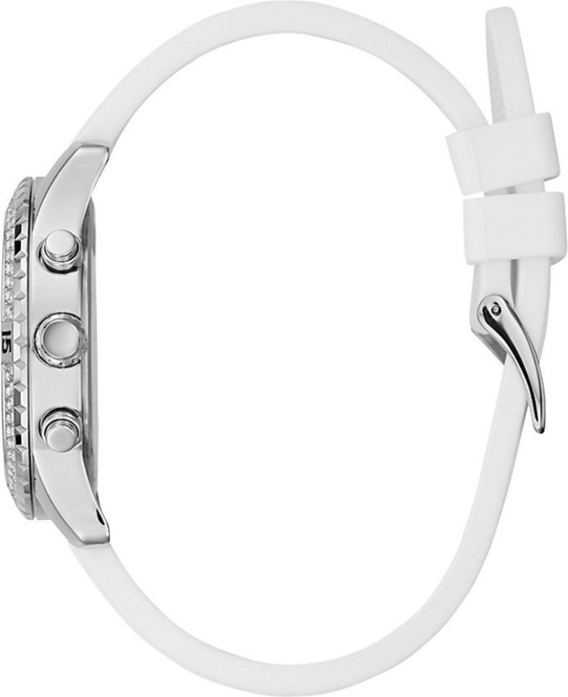 Guess watches white rubber strap hot sale