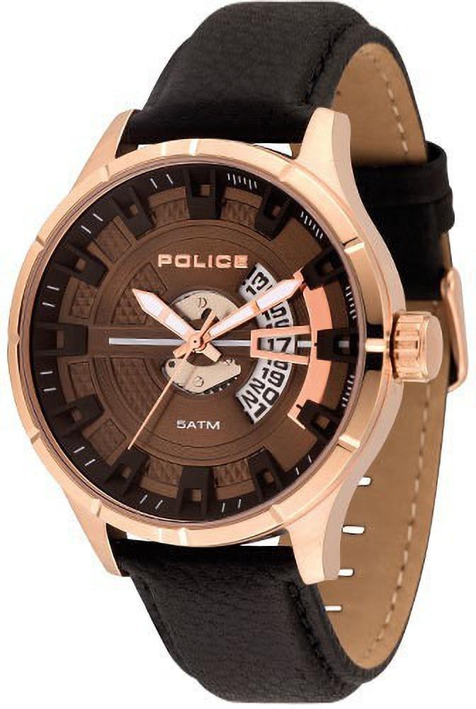 Police leather watch discount price