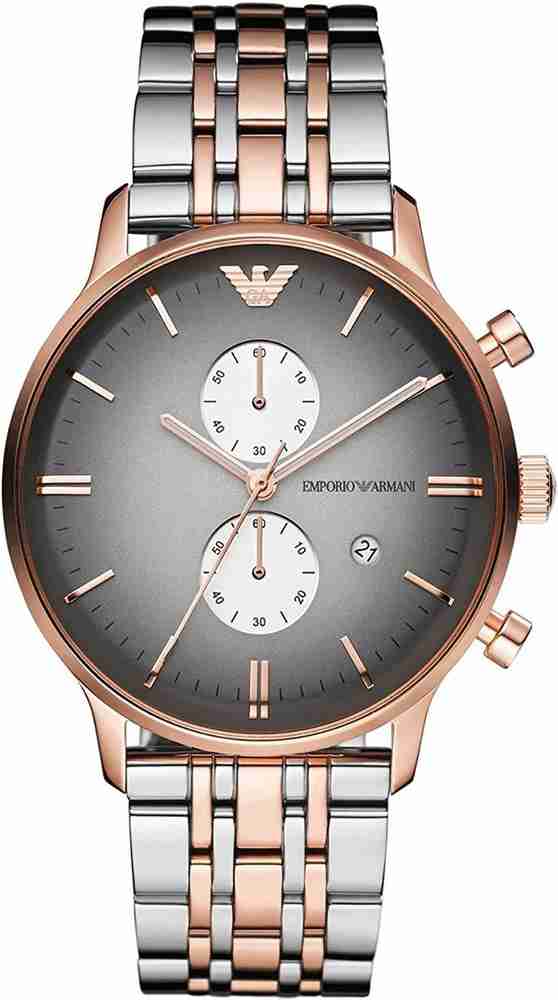 EMPORIO ARMANI Rose Gold Tone Grey Color Dial Smart Analog Watch