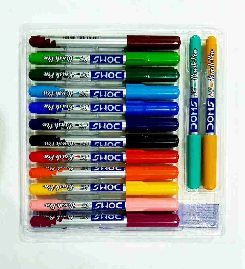 Flipkart DOMS 14 Shade Brush Pen Free 5 CANSON Sheet 17.5 17.5cm Water Color Brush Pen