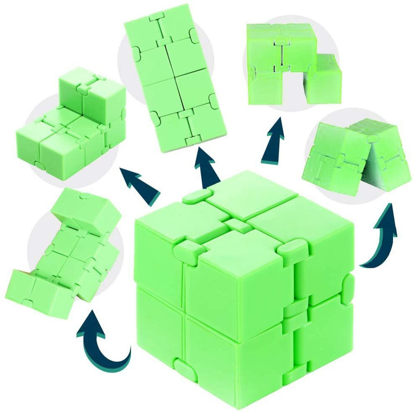 Shivsoft Infinity Cube for Stress Relief Full Green Infinity