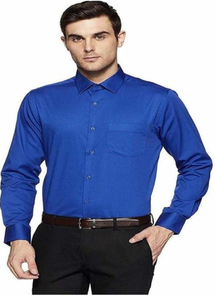 WES Formals by Westside Light Blue Houndstooth SlimFit Shirt