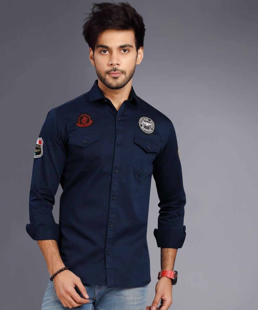 Buy Royal Blue Denim Shirt for Men Online in India -Beyoung