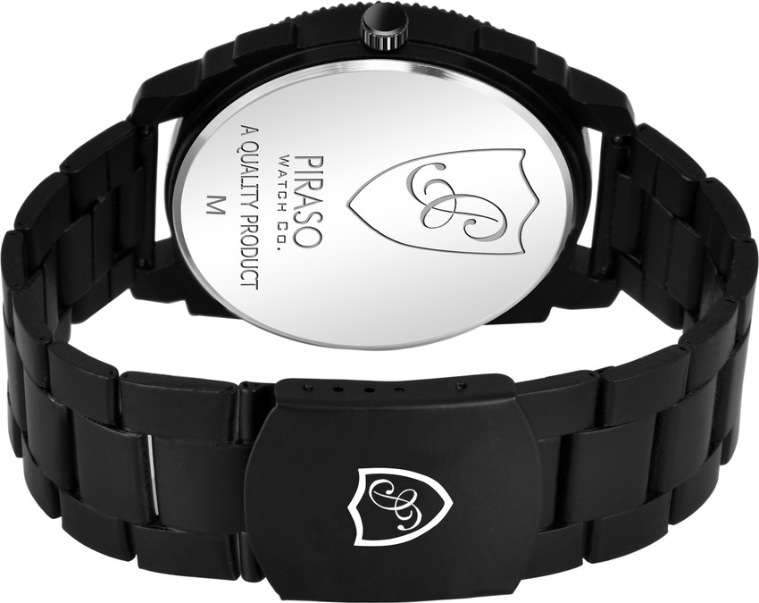 PIRASO D D 2024 CHRONO WORKING Stunning Look Chrono Working Black Dial with Black Stainless Steel Chain Analog Watch for Men Boys Analog Watch For Men Buy PIRASO D D 2024 CHRONO