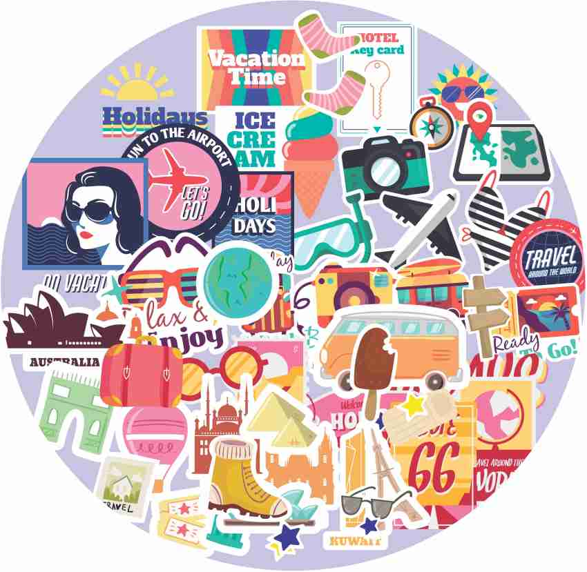  Travel Around The World Stickers 50 Pack Vinyl Laptop
