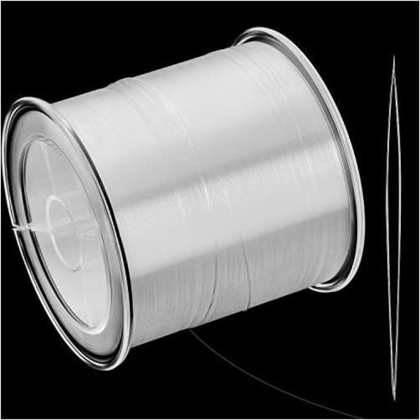 Blulu 500 m Clear Nylon Invisible Thread for The Hanging Ornaments and Sew  Hobby, Strong and Invisible,with Bead Needle (0.45m - 500 m Clear Nylon Invisible  Thread for The Hanging Ornaments and