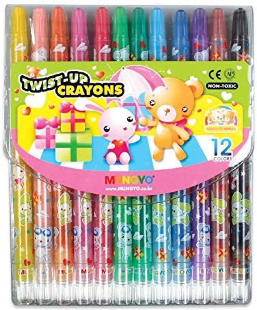 Mungyo Twist up crayons-12 multicolor Colors 