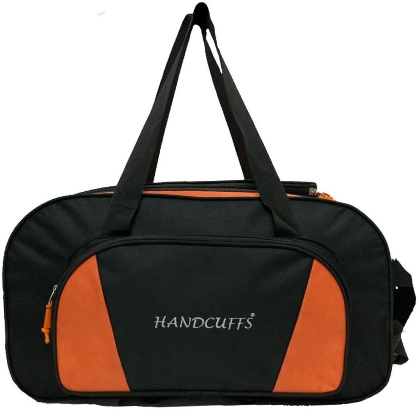HANDCUFFS Travel Bottom Wheeled Duffle Bag Luggage Large Rolling Duffel Bag  Folding Duffle Bag For Travel  Packable Duffle Bag With Rollers Duffel  With Wheels Strolley Black Orange  Price in India 