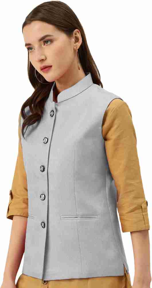 Vastraa Fusion 3 4th Sleeve Solid Women Jacket