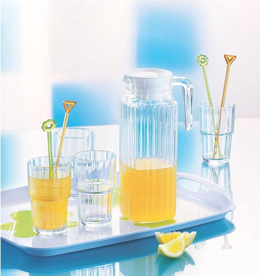 1.5L Plastic Fridge Jugs Set of 2 - Orange Juice Jug and Water Jug / Milk  Jug