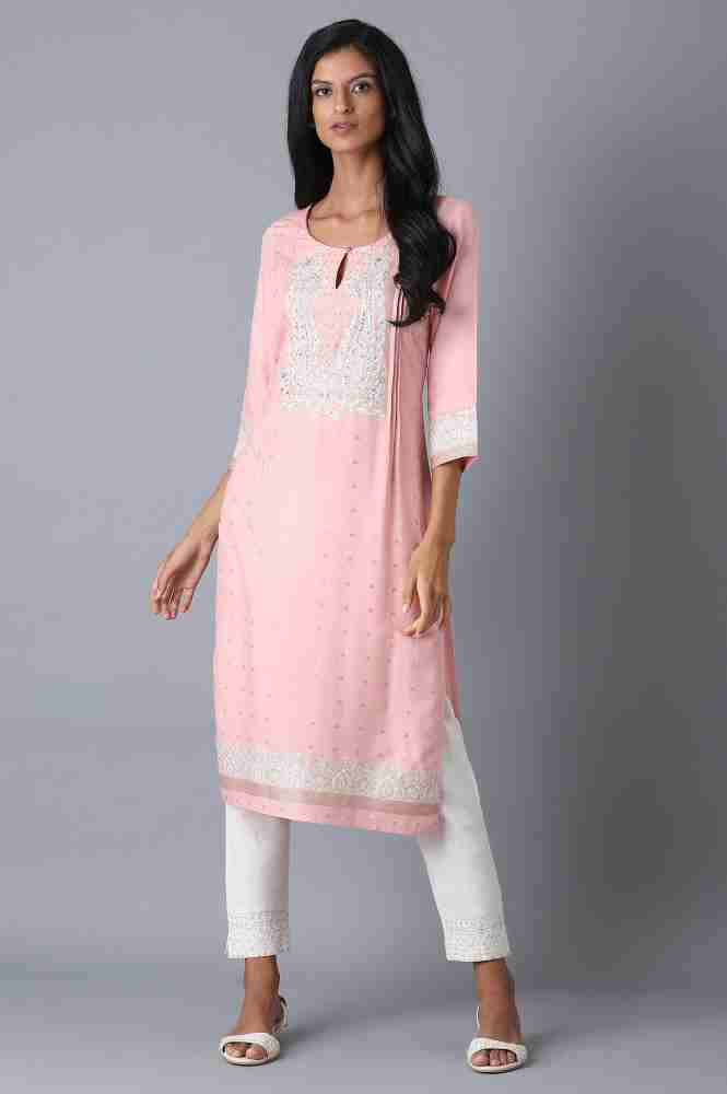 W kurtis sale pink colour