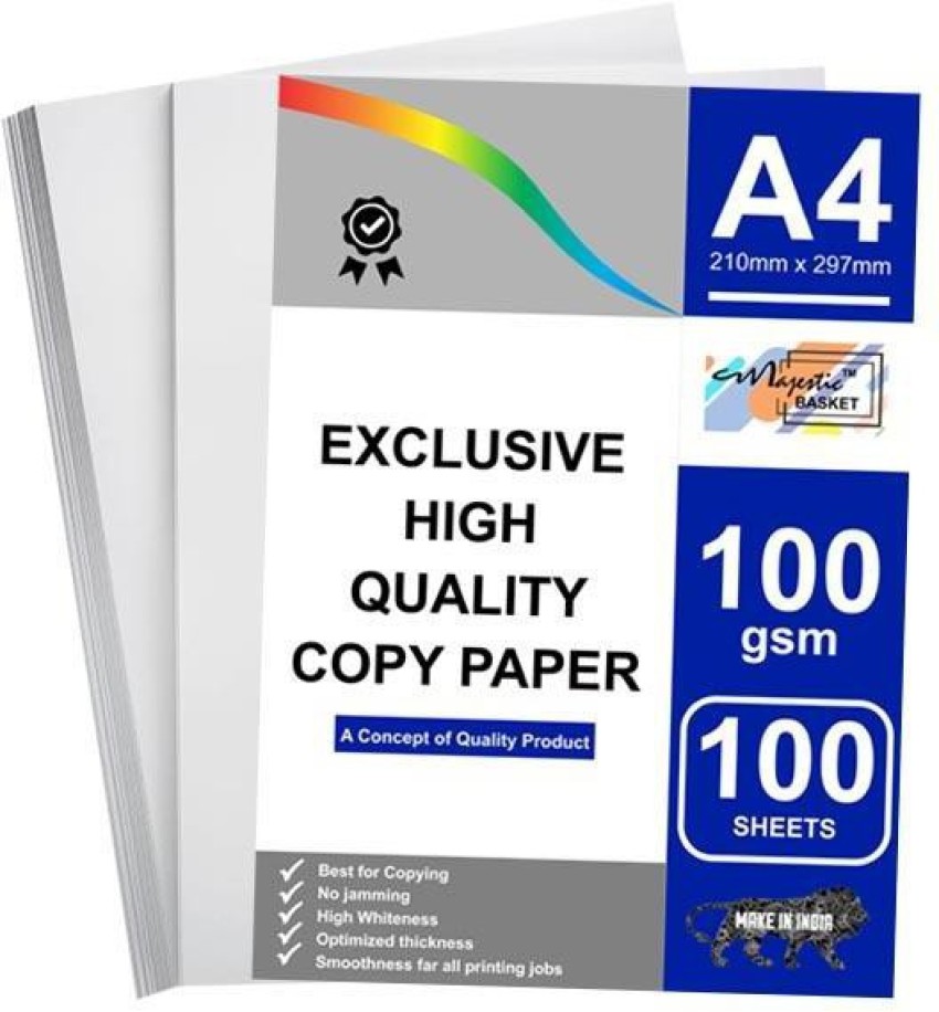 KRASHTIC Copier Paper Smooth & White 100 Sheet For Copy &  Printing Work A4 Size Plain A4 70 gsm A4 paper - A4 paper