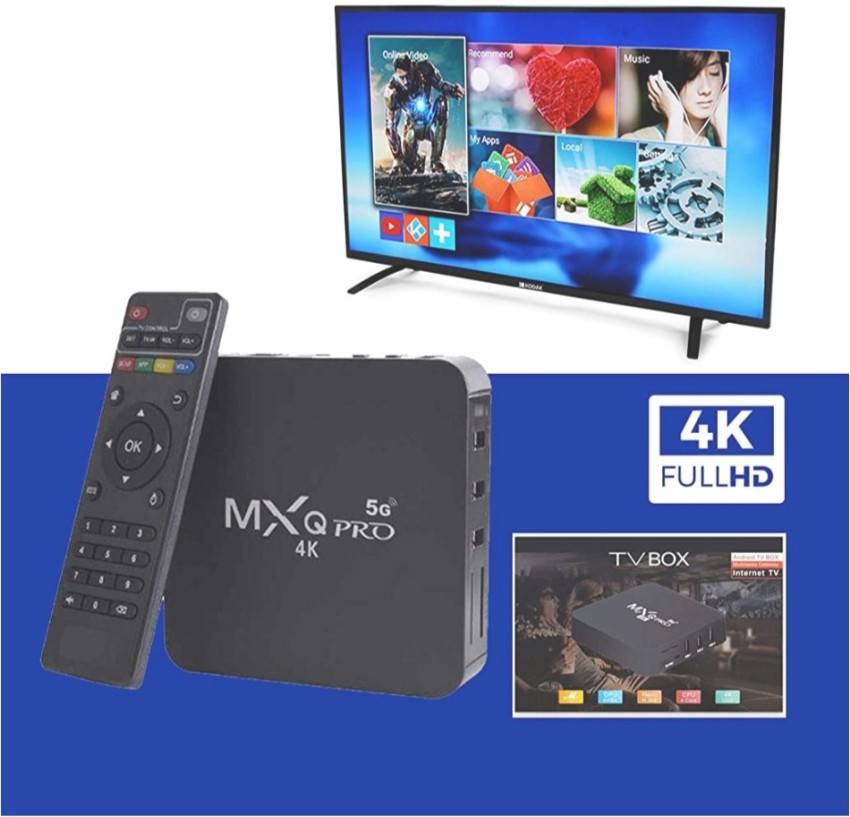 MXQ Pro 4K 5G Android TV Box with 2GB RAM/16GB ROM 64Bit Quad Core  Processor + 4K HDMI Cable Media Streaming Device - MXQ 