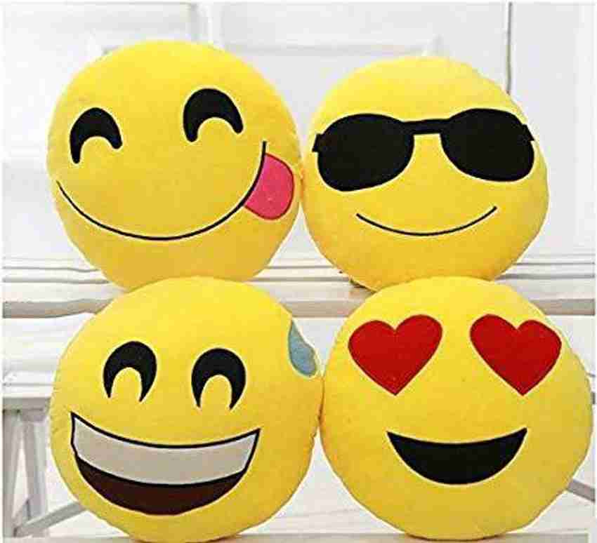 Ktkashish Toys Smiley Emojis Cushion Pillow Soft Toy For Kids Girls Children Playing in good quality size Long Set 4 32 cm Smiley Emojis Cushion Pillow Soft Toy