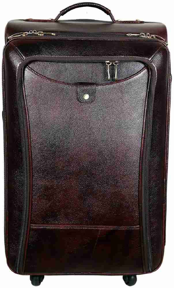 Leather travel luggage top