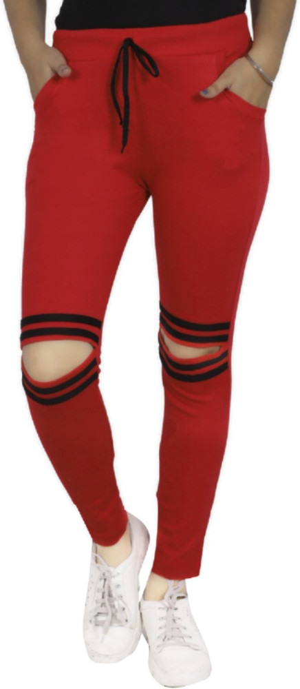 PG fashion Self Design Women Red Track Pants Buy PG fashion Self