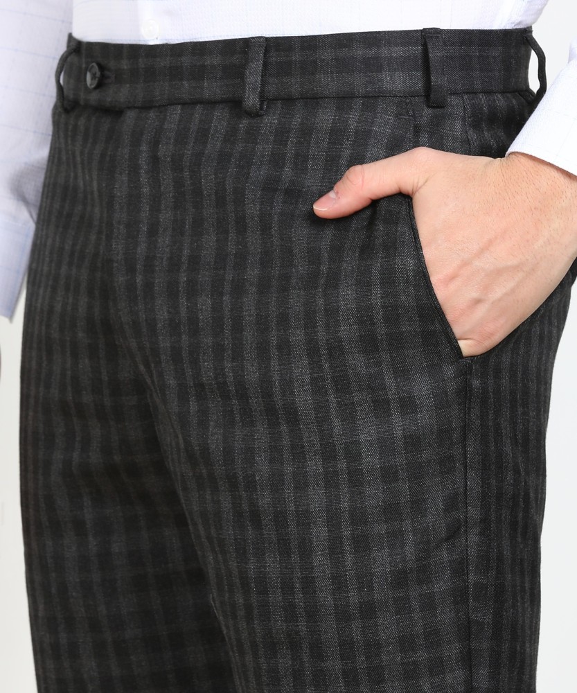 Buy STOP Checks Polyester Viscose Slim Fit Mens Trousers  Shoppers Stop