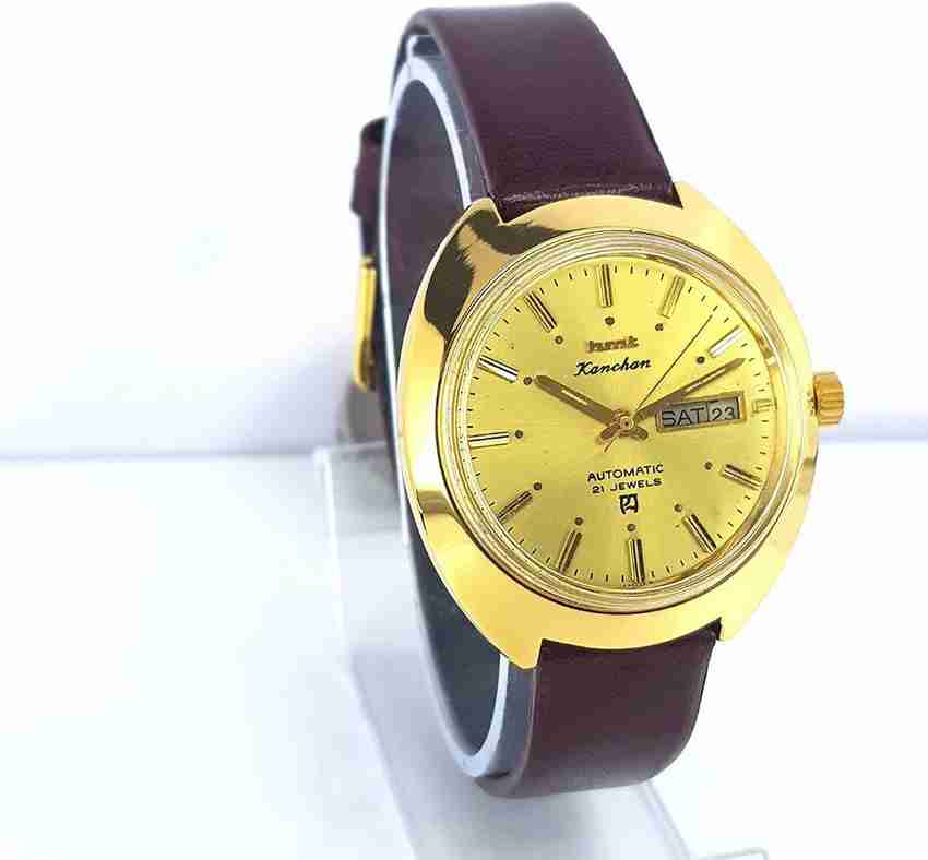 HMT kanchan Hmt Kanchan 21 Jewels Golden Rare Dial Day and