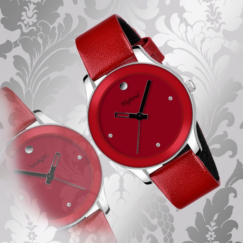 Red colour watches for ladies new arrivals