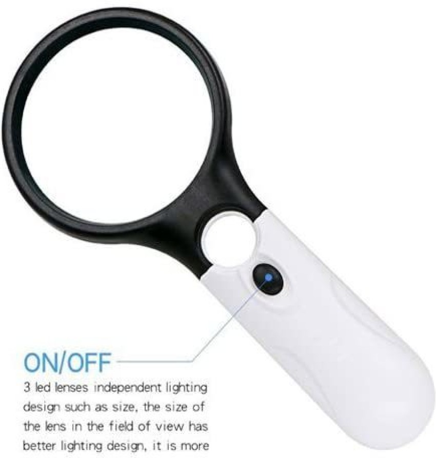Jewelers Magnifying Glass with Light Bundle Includes India