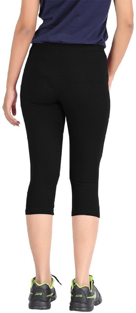 Buy Pixie Bio-Washed 220 GSM Women's/Girls Capri, 4 Way Stretchable, Pack  of 10 - Free Size at