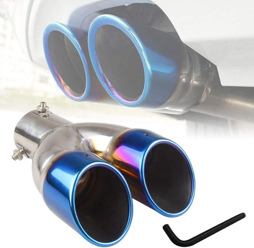 PRTEK Dual Exhaust Tip Exhaust Pipe Trim Stainless Steel Muffler Tail  Universal Double Outlets End Pipe a172 Car Silencer Price in India - Buy  PRTEK Dual Exhaust Tip Exhaust Pipe Trim Stainless