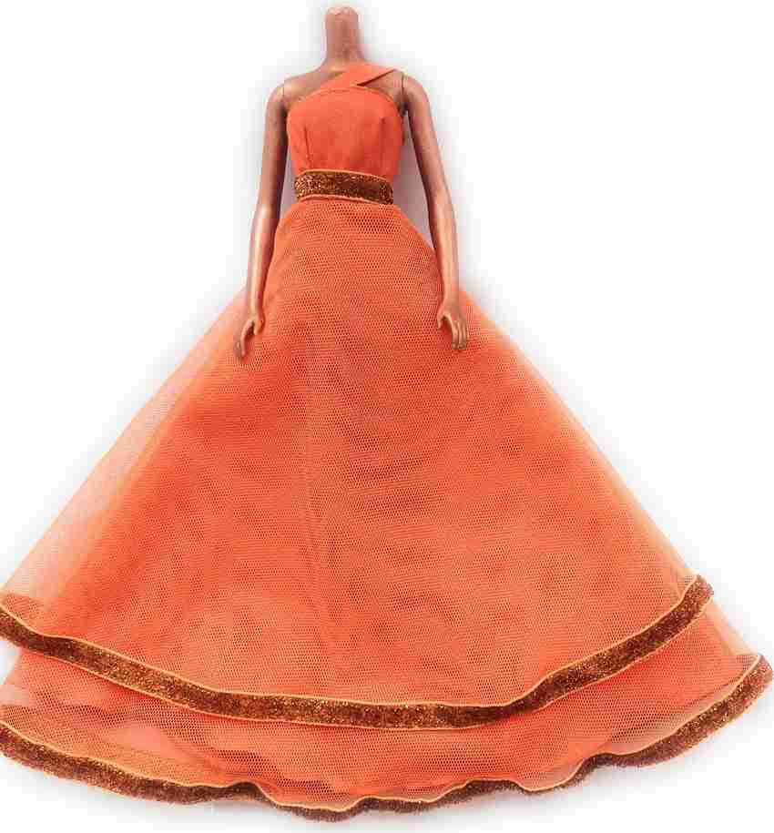 ALittleThread Orange Princess Doll Gown for Barbie Doll