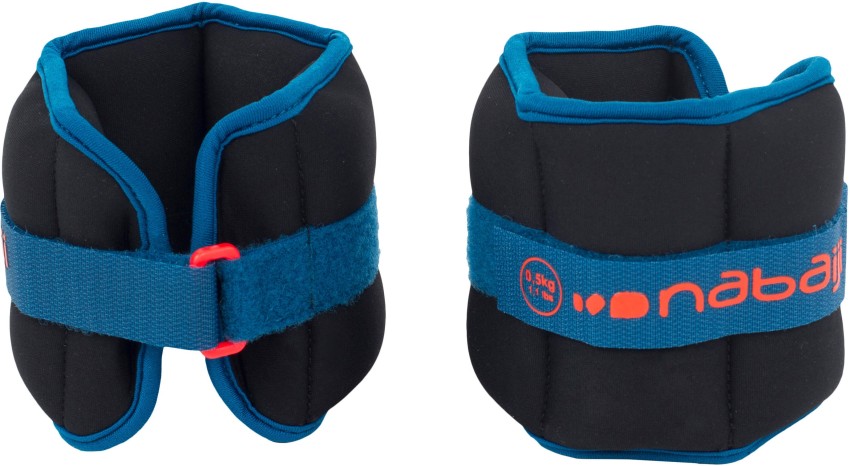 Nabaiji by Decathlon Weighted Wristbands black blue. 2 0.5 KG