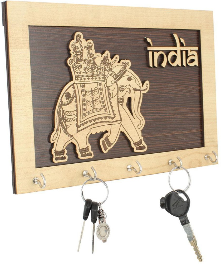 RAMOJI Wooden Key Holder with decorative indian elephant Wood Key Holder  Price in India - Buy RAMOJI Wooden Key Holder with decorative indian  elephant Wood Key Holder online at