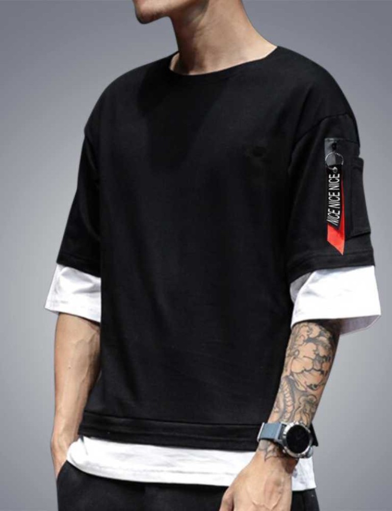 Try This Colorblock Men Round Neck White, Black T-Shirt - Buy Try This  Colorblock Men Round Neck White, Black T-Shirt Online at Best Prices in  India