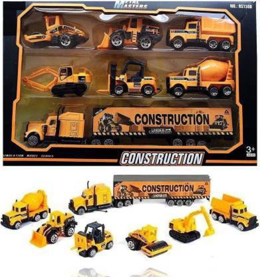 Toy Crane Metal Cars Construction Truck Wiht Light And Sound Pull Back  Vehicles Toy Trucks For