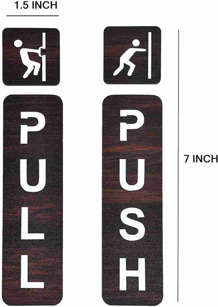Asmi Collections 18 cm Self Adhesive Push and Pull Sign Stickers - Set of 4  Removable Sticker