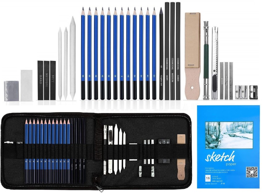 44-Piece Drawing & Sketching Art Set with 4 Sketch Pads - Graphite,  Charcoal Pencils & Sticks, 44-Piece Drawing Set - Kroger