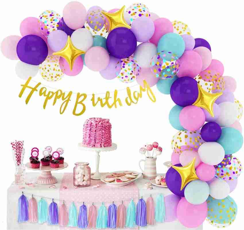 SV Traders Unicorn Theme Birthday Decoration Princess Barbie Combo