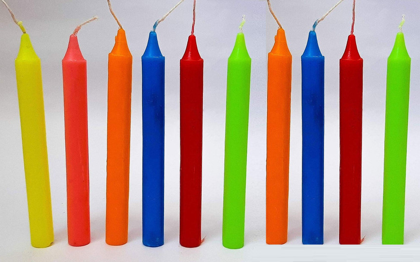 CHIKLIT ENTERPRISE Multicolored Taper Candles Multicolour Stick