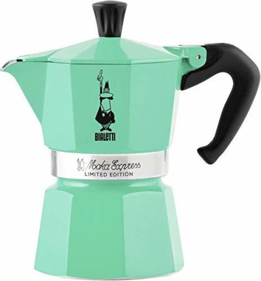 Red and green Italian Coffee Maker Moka Express 3 Cups BIALETTI