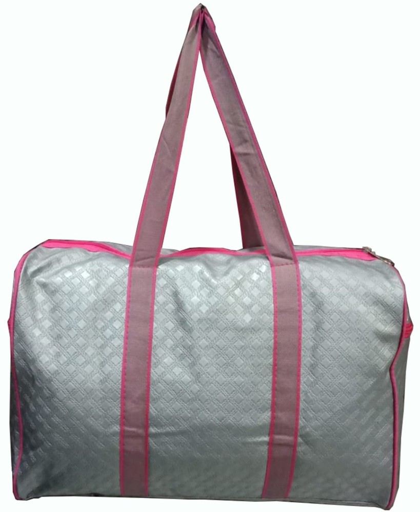 Pink grey sales duffle bag