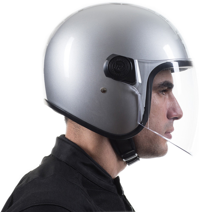 Royal enfield helmet shop silver colour