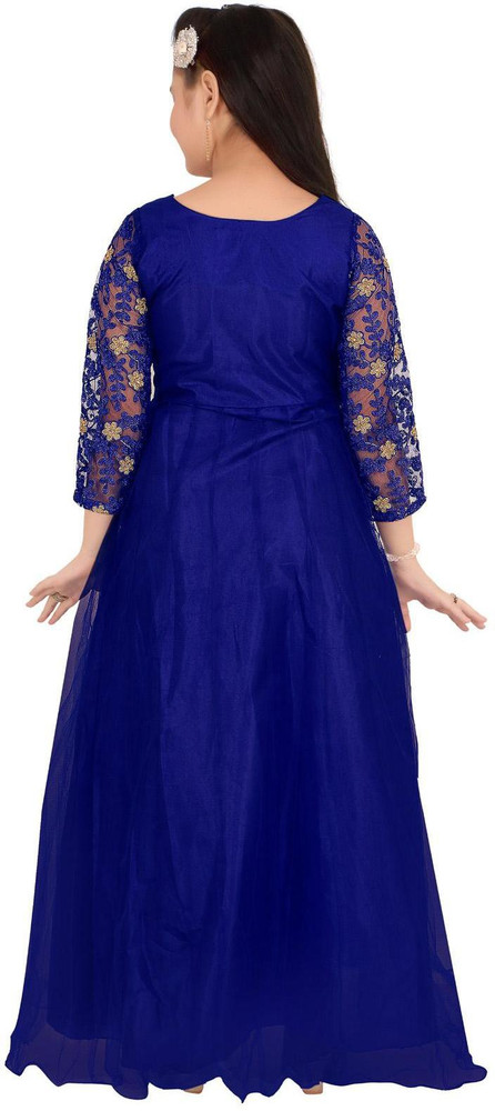 Buy Aruspi Bridle Embroider Net Gown Dress for Women Blue at Amazon.in