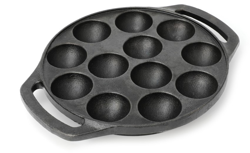 Best Cast Iron Paniyaram Pan, 9 Pit, Indian Cast Iron Paniyaram Pan l