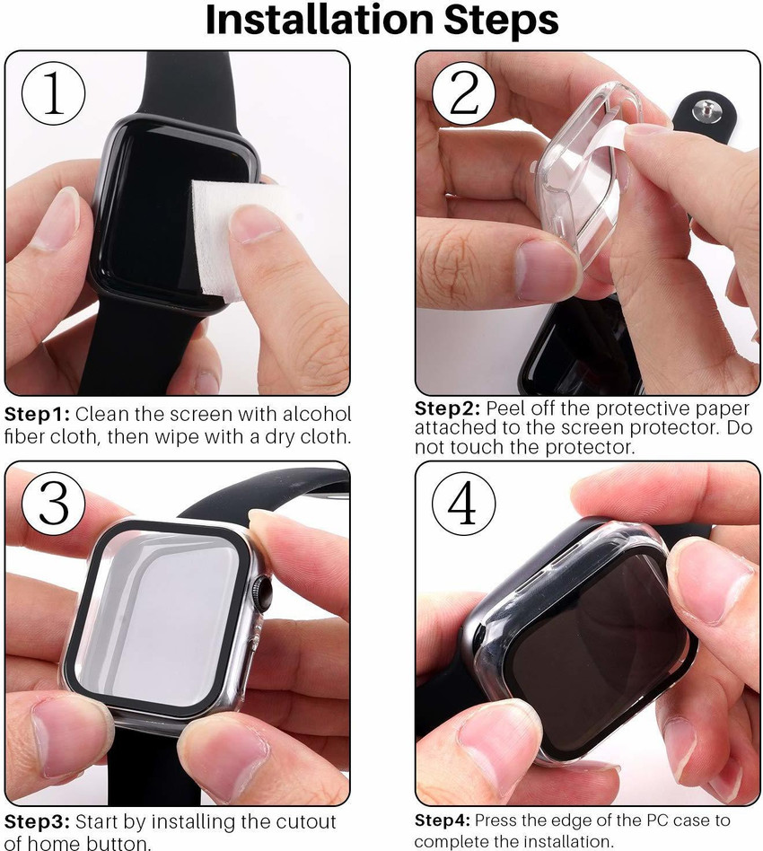 RAGRO Tempered Glass Guard for Apple Watch 44mm Series 5 built in Screen Protector With Bumper Case Cover Set RAGRO Flipkart